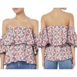 Caroline Constas | Liza Tiered Ruffle Top | Sz S
